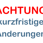 Achtung Änderung